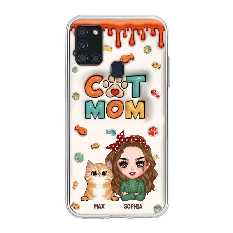 Personalized Cat Mom iPhone/Samsung Phone Case - Christmas Gift Idea For Cat Lover - Up to 4 Cats