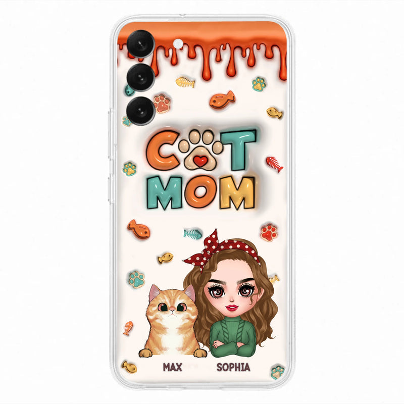Personalized Cat Mom iPhone/Samsung Phone Case - Christmas Gift Idea For Cat Lover - Up to 4 Cats