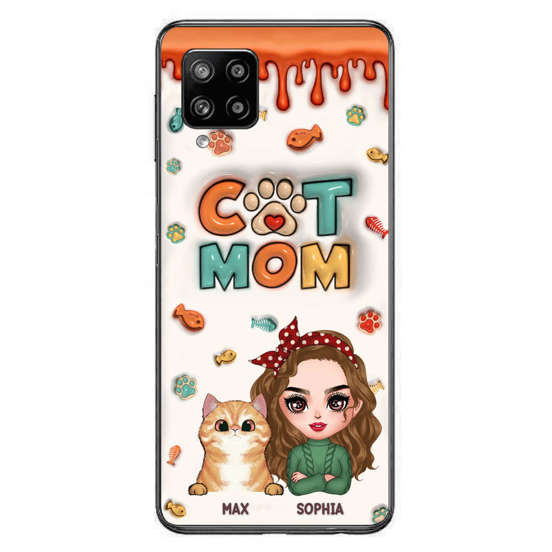 Personalized Cat Mom iPhone/Samsung Phone Case - Christmas Gift Idea For Cat Lover - Up to 4 Cats