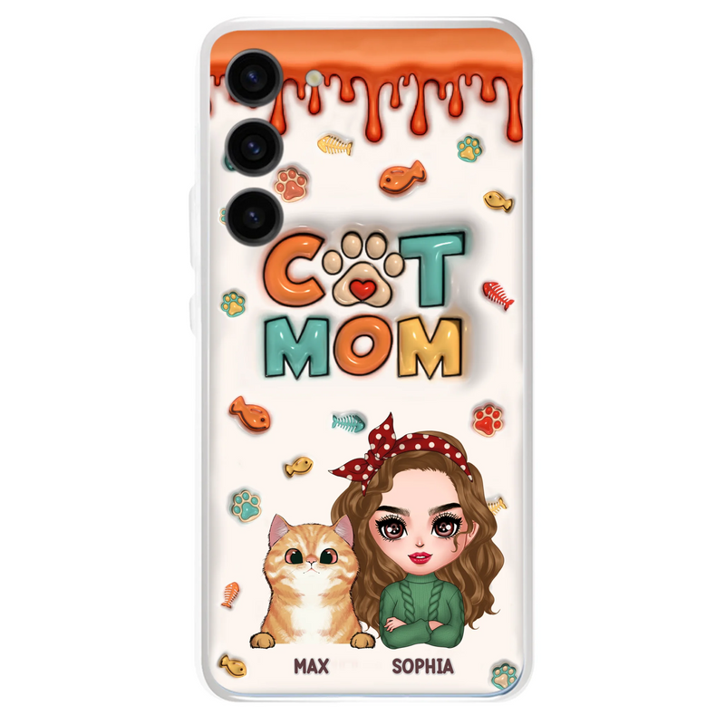 Personalized Cat Mom iPhone/Samsung Phone Case - Christmas Gift Idea For Cat Lover - Up to 4 Cats