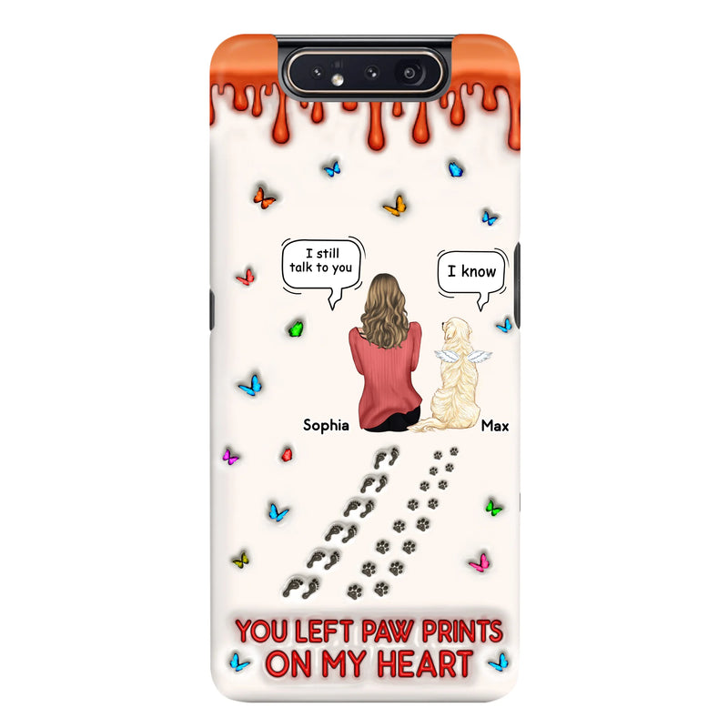 Custom Personalized Memorial Dog Phone Case - Memorial Gift Idea For Pet Owner - Case For iPhone/ Samsung - You Left Paw Prints On My Heart