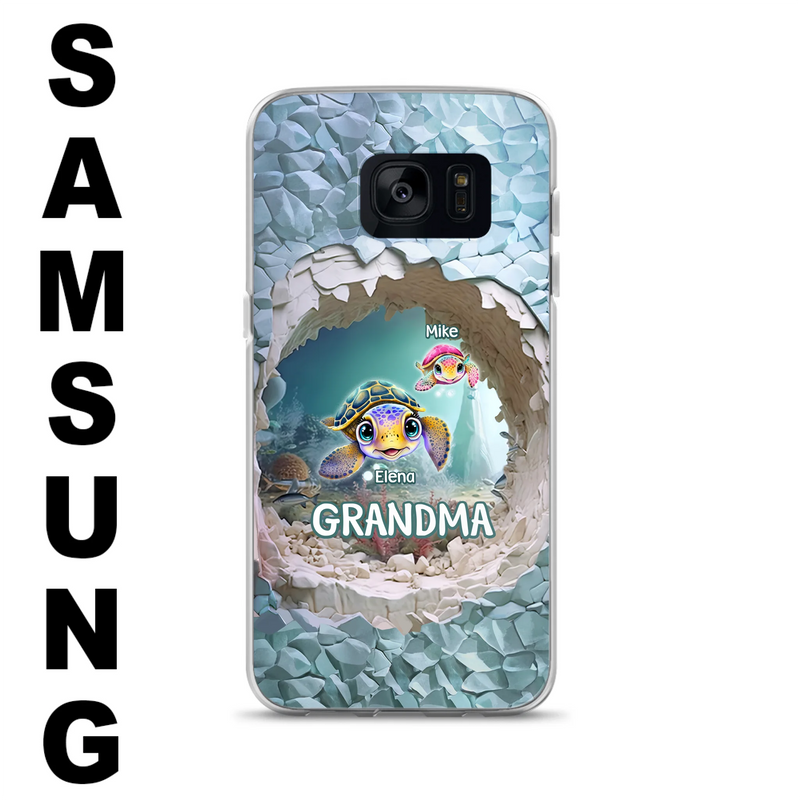 Personalized Turtle Phone Case - Up to 10 Kids - Mother's Day Gift Idea For Grandma - Case for iPhone/Samsung