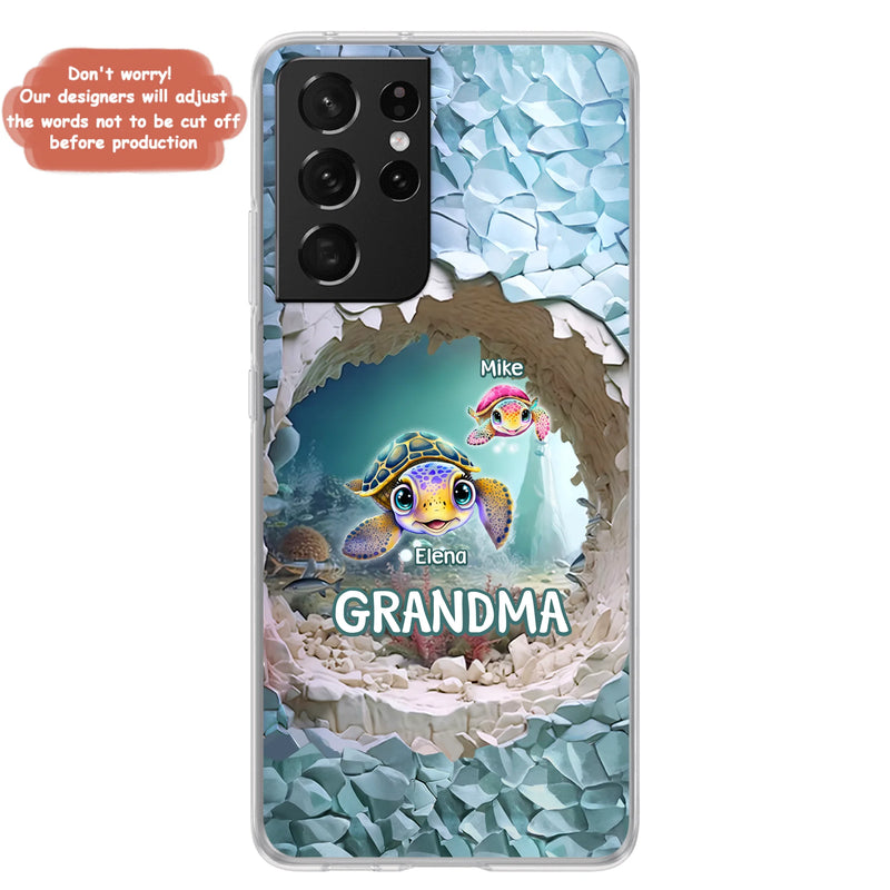 Personalized Turtle Phone Case - Up to 10 Kids - Mother's Day Gift Idea For Grandma - Case for iPhone/Samsung