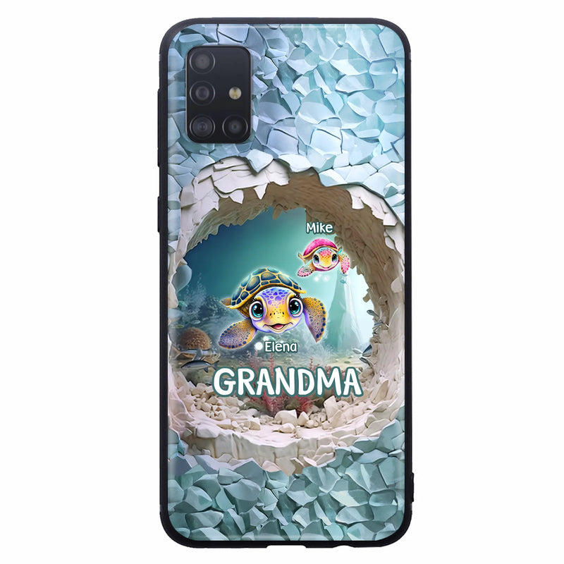 Personalized Turtle Phone Case - Up to 10 Kids - Mother's Day Gift Idea For Grandma - Case for iPhone/Samsung