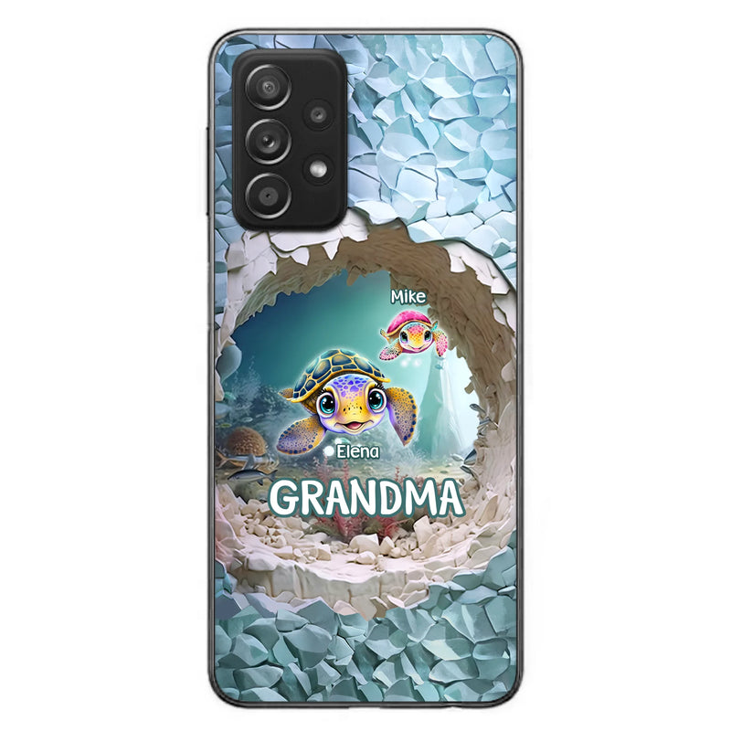 Personalized Turtle Phone Case - Up to 10 Kids - Mother's Day Gift Idea For Grandma - Case for iPhone/Samsung