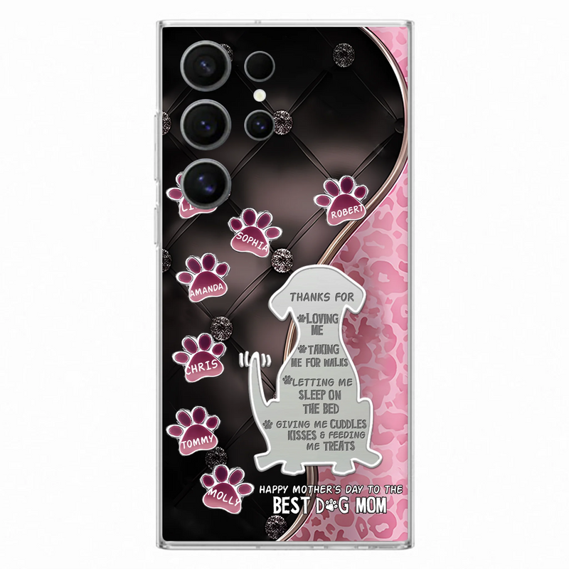 Personalized Memorial Dog Mom Phone Case - Memorial Gift Idea For Dog Lover - Up to 7 Dogs - Thanks For Loving Me - Case For iPhone/Samsung