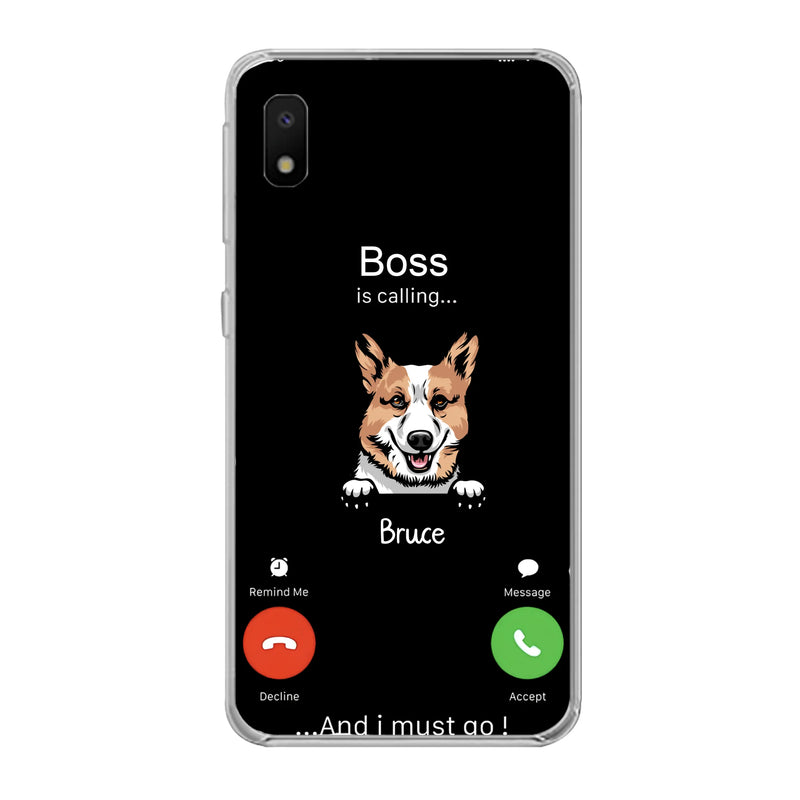 Personalized Dog Phone Case - Gift Idea For Dog Lover/Mother's Day/Father's Day - Up to 5 Dogs - Boss Is Calling And I Must Go - Case For iPhone/Samsung