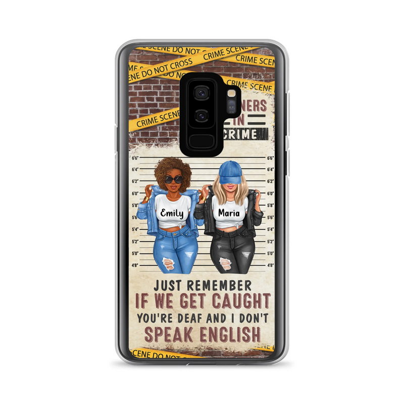 Personalized Bestie Phone Case - Gift Idea For Bestie/Sister - Up to 3 Girls - Partners In Crime - Case For iPhone And Samsung