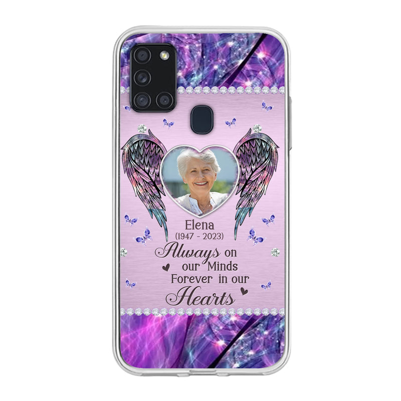 Custom Personalized Memorial Phone Case - Memorial Gift Idea For Family - Case For iPhone/Samsung - Always On My Mind Forever In Our Hearts