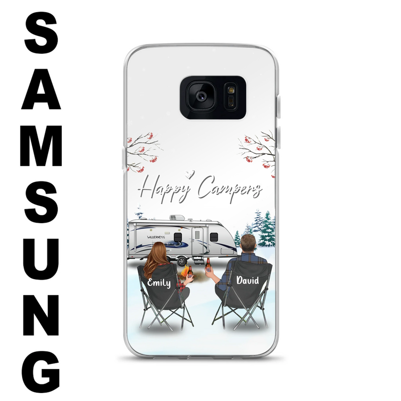 Personalized Camping Phone Case - Gift Idea For Camping Lover/Couple/Family/Friends - Happy Campers - Case For iPhone/Samsung
