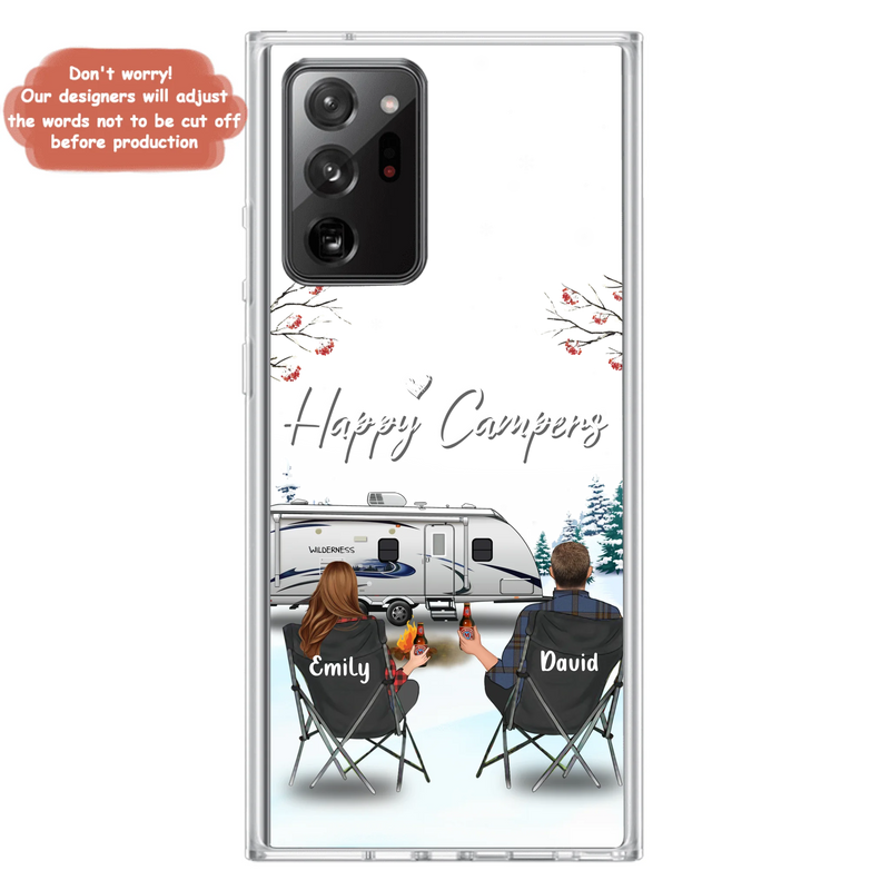 Personalized Camping Phone Case - Gift Idea For Camping Lover/Couple/Family/Friends - Happy Campers - Case For iPhone/Samsung