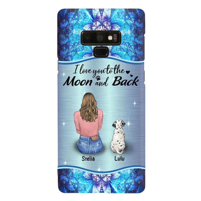 Personalized Dog Mom Phone Case - Up to 4 Dogs - Gift Idea For Dog Owners - I Love You To The Moon And Back - Case For iPhone/Samsung
