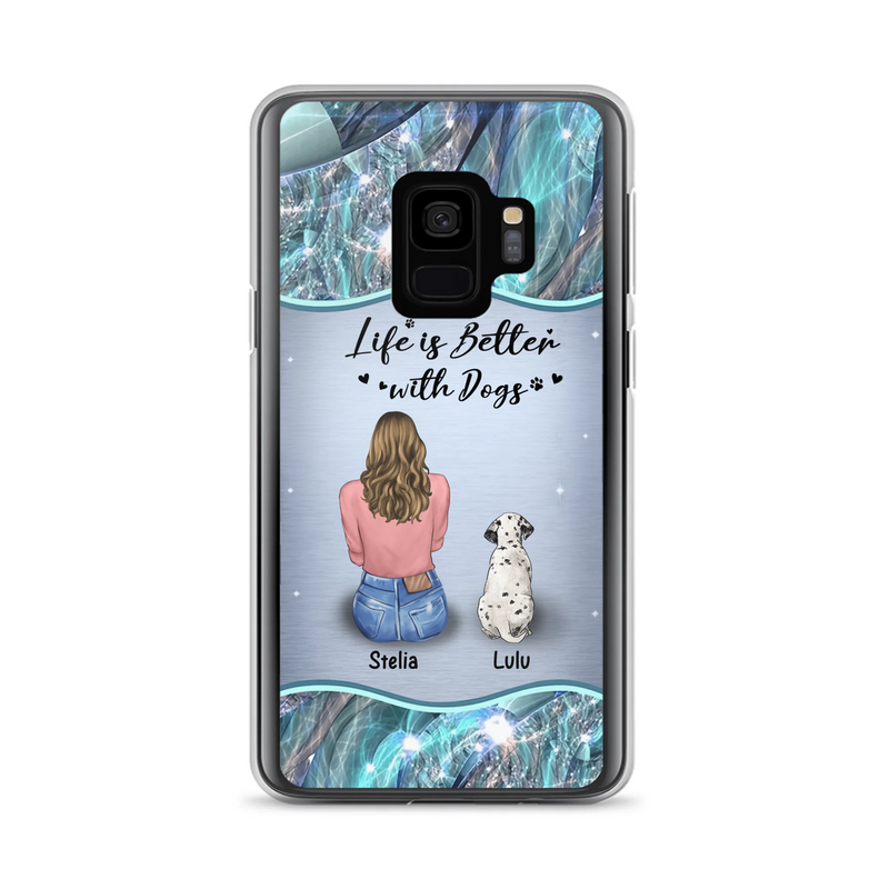 Personalized Dog Mom Phone Case - Up to 4 Dogs - Gift Idea For Dog Owners - Life Is Better With Dogs - Case For iPhone/Samsung
