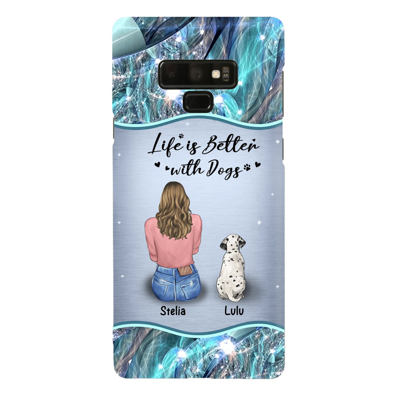 Personalized Dog Mom Phone Case - Up to 4 Dogs - Gift Idea For Dog Owners - Life Is Better With Dogs - Case For iPhone/Samsung