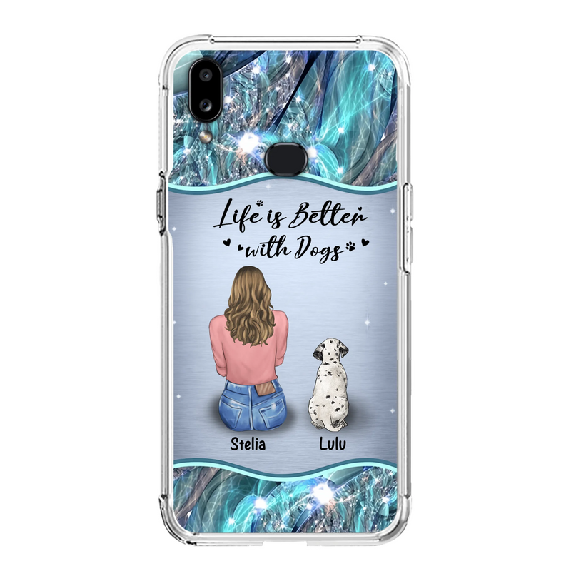 Personalized Dog Mom Phone Case - Up to 4 Dogs - Gift Idea For Dog Owners - Life Is Better With Dogs - Case For iPhone/Samsung