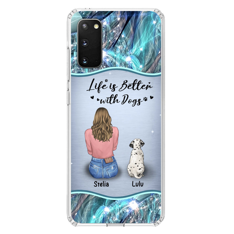 Personalized Dog Mom Phone Case - Up to 4 Dogs - Gift Idea For Dog Owners - Life Is Better With Dogs - Case For iPhone/Samsung