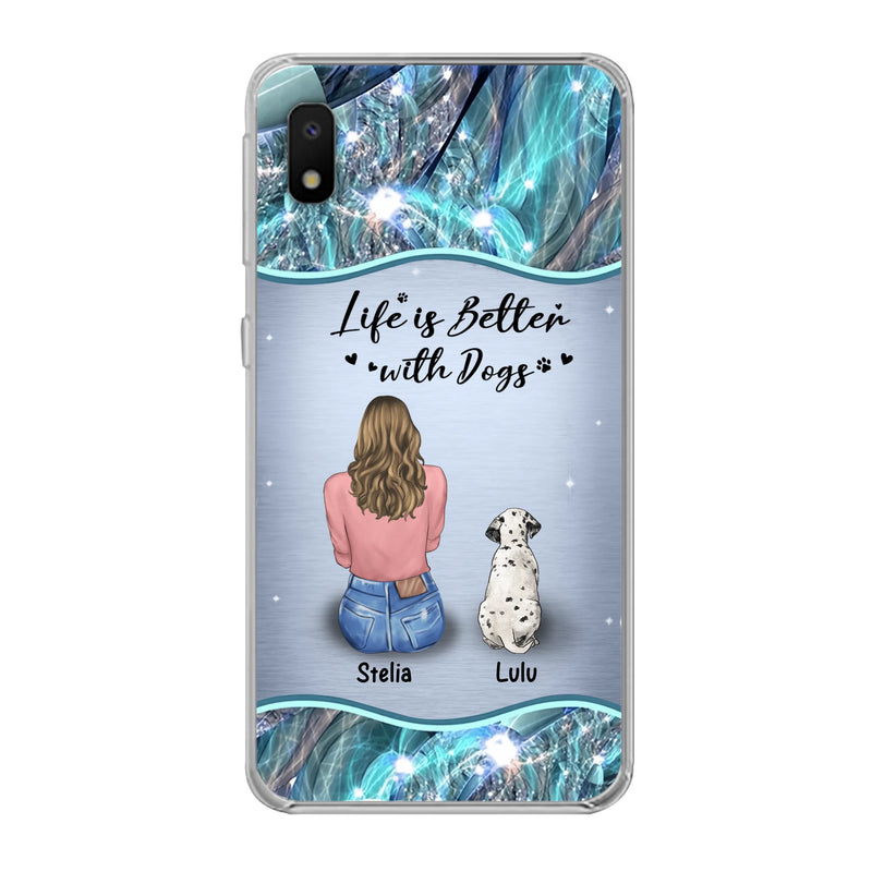 Personalized Dog Mom Phone Case - Up to 4 Dogs - Gift Idea For Dog Owners - Life Is Better With Dogs - Case For iPhone/Samsung