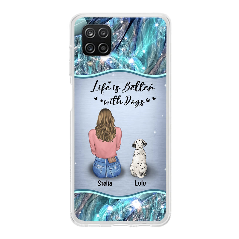 Personalized Dog Mom Phone Case - Up to 4 Dogs - Gift Idea For Dog Owners - Life Is Better With Dogs - Case For iPhone/Samsung
