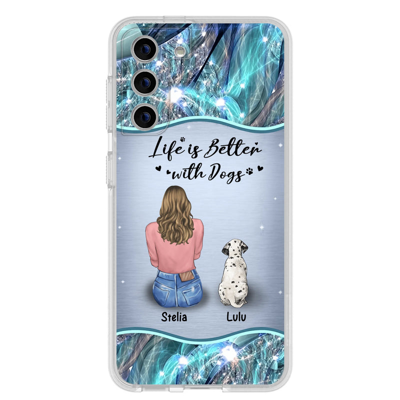 Personalized Dog Mom Phone Case - Up to 4 Dogs - Gift Idea For Dog Owners - Life Is Better With Dogs - Case For iPhone/Samsung