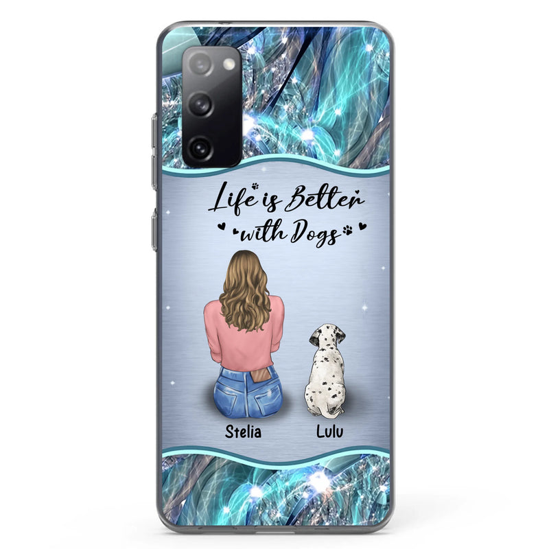Personalized Dog Mom Phone Case - Up to 4 Dogs - Gift Idea For Dog Owners - Life Is Better With Dogs - Case For iPhone/Samsung