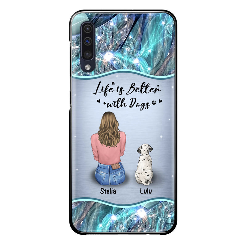 Personalized Dog Mom Phone Case - Up to 4 Dogs - Gift Idea For Dog Owners - Life Is Better With Dogs - Case For iPhone/Samsung