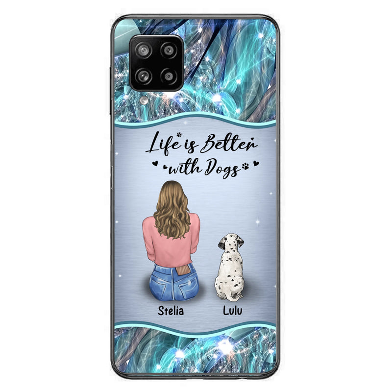 Personalized Dog Mom Phone Case - Up to 4 Dogs - Gift Idea For Dog Owners - Life Is Better With Dogs - Case For iPhone/Samsung