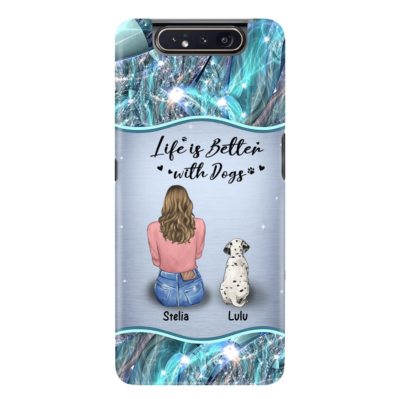 Personalized Dog Mom Phone Case - Up to 4 Dogs - Gift Idea For Dog Owners - Life Is Better With Dogs - Case For iPhone/Samsung