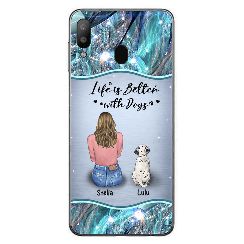 Personalized Dog Mom Phone Case - Up to 4 Dogs - Gift Idea For Dog Owners - Life Is Better With Dogs - Case For iPhone/Samsung