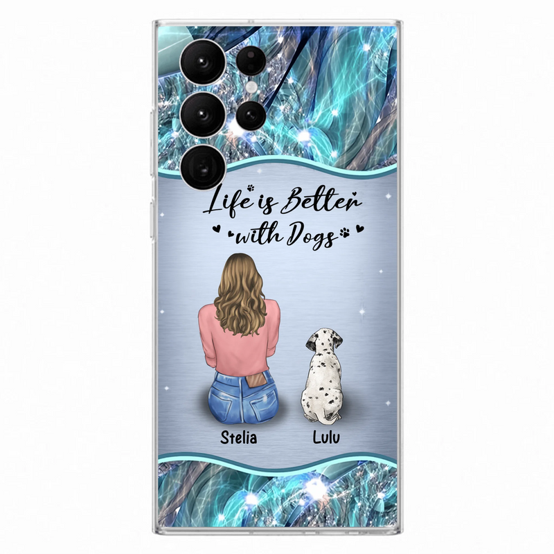 Personalized Dog Mom Phone Case - Up to 4 Dogs - Gift Idea For Dog Owners - Life Is Better With Dogs - Case For iPhone/Samsung