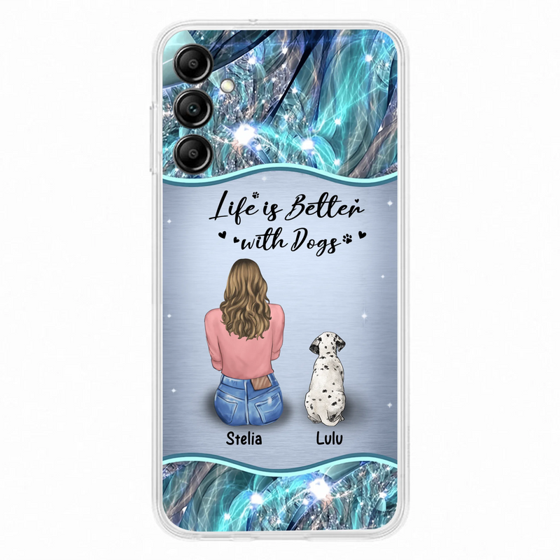Personalized Dog Mom Phone Case - Up to 4 Dogs - Gift Idea For Dog Owners - Life Is Better With Dogs - Case For iPhone/Samsung