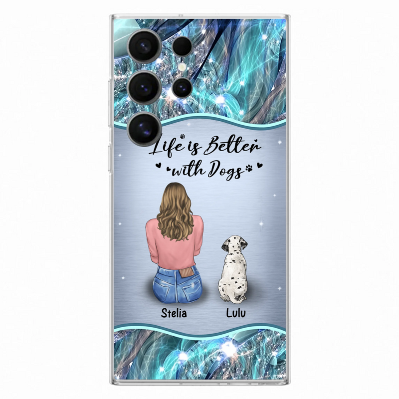 Personalized Dog Mom Phone Case - Up to 4 Dogs - Gift Idea For Dog Owners - Life Is Better With Dogs - Case For iPhone/Samsung