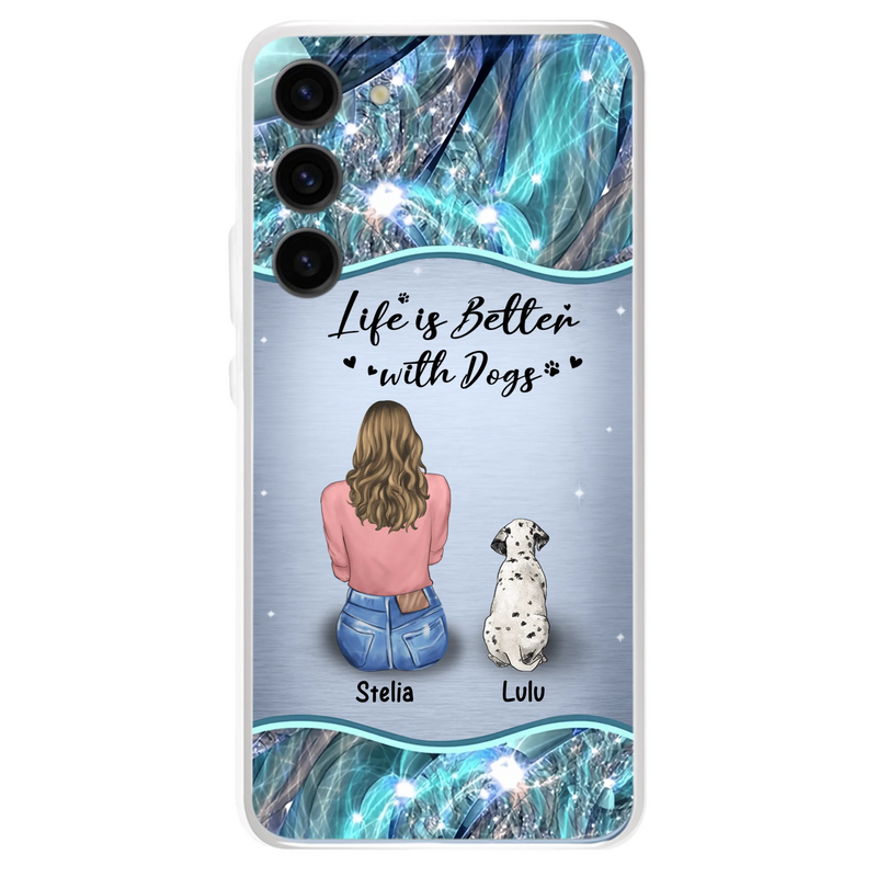 Personalized Dog Mom Phone Case - Up to 4 Dogs - Gift Idea For Dog Owners - Life Is Better With Dogs - Case For iPhone/Samsung