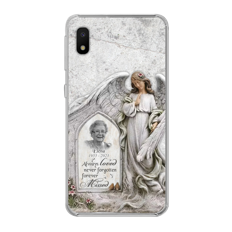 Custom Personalized Memorial Photo Phone Case - Memorial Gift Idea For Family Member - Always Loved Never Forgotten Forever Missed - Case For iPhone/Samsung