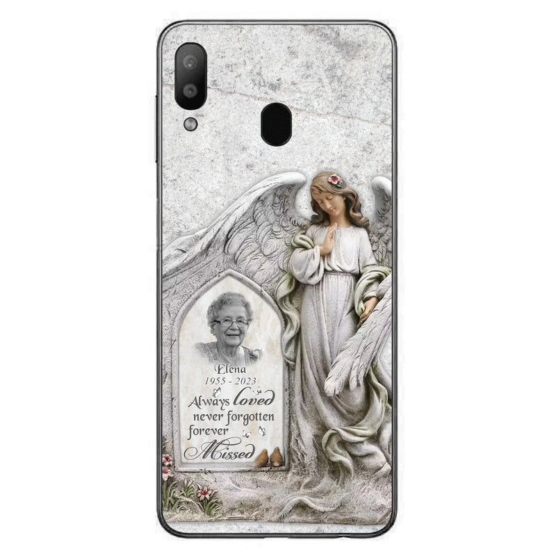 Custom Personalized Memorial Photo Phone Case - Memorial Gift Idea For Family Member - Always Loved Never Forgotten Forever Missed - Case For iPhone/Samsung