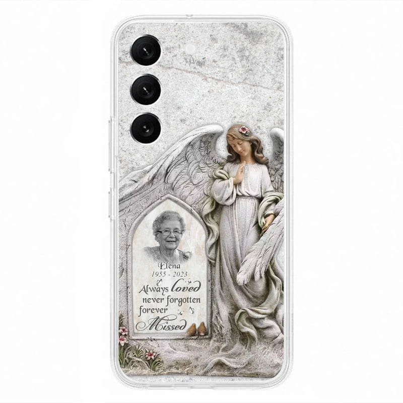 Custom Personalized Memorial Photo Phone Case - Memorial Gift Idea For Family Member - Always Loved Never Forgotten Forever Missed - Case For iPhone/Samsung