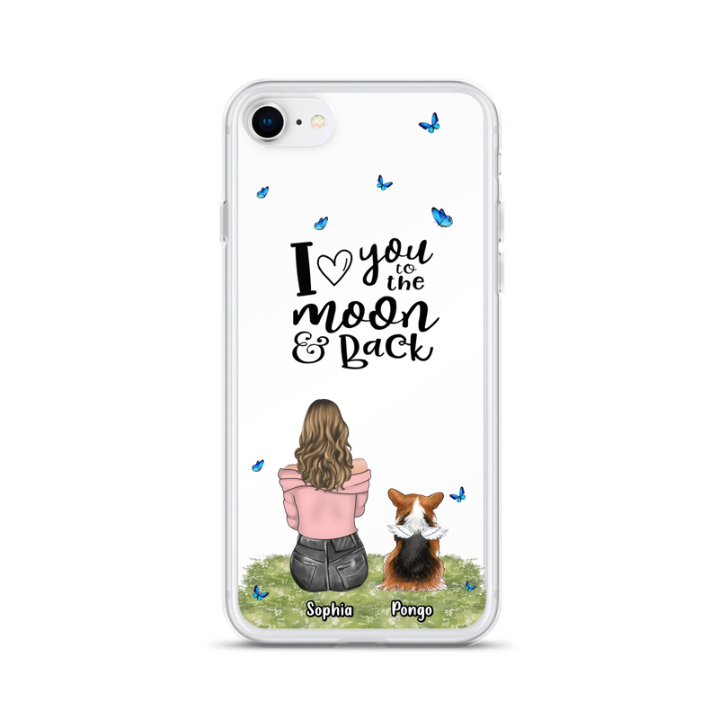Personalized Dog Phone Case - Up to 4 Dogs - Gift Idea For Dog Owners - I Love You To The Moon & Back - Case For iPhone/Samsung
