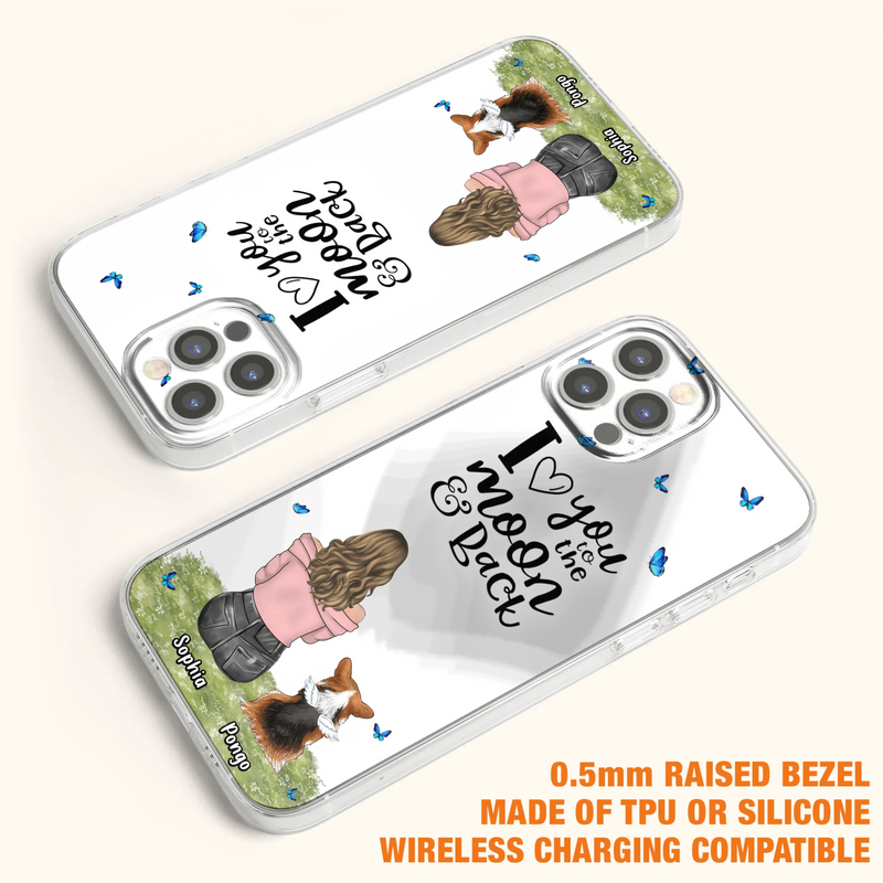 Personalized Dog Phone Case - Up to 4 Dogs - Gift Idea For Dog Owners - I Love You To The Moon & Back - Case For iPhone/Samsung