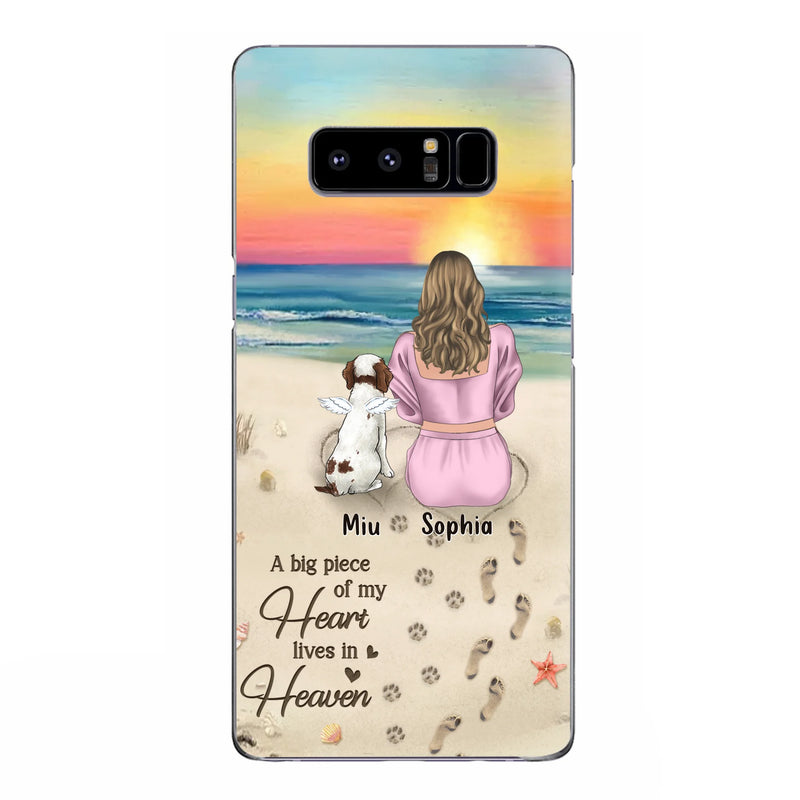 Personalized Memorial Dog Mom Phone Case - Up to 3 Dogs - Memorial Gift Idea for Dog Owners - A Big Piece Of My Heart Lives In Heaven - Case for iPhone/Samsung