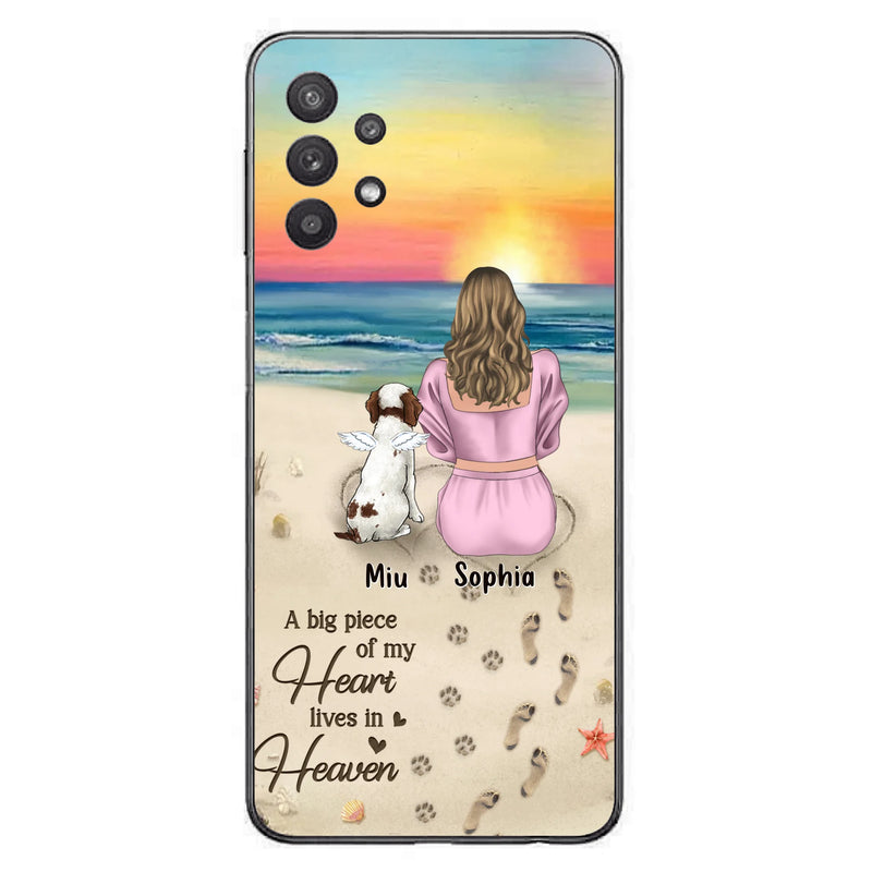 Personalized Memorial Dog Mom Phone Case - Up to 3 Dogs - Memorial Gift Idea for Dog Owners - A Big Piece Of My Heart Lives In Heaven - Case for iPhone/Samsung
