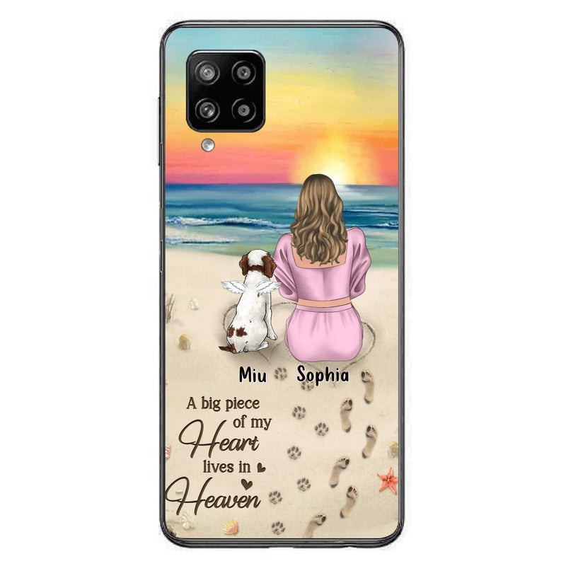 Personalized Memorial Dog Mom Phone Case - Up to 3 Dogs - Memorial Gift Idea for Dog Owners - A Big Piece Of My Heart Lives In Heaven - Case for iPhone/Samsung