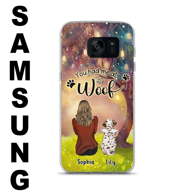 Personalized Memorial Dog Mom Phone Case - Up to 3 Dogs - Memorial Gift Idea for Dog Lovers - You Had Me At Woof