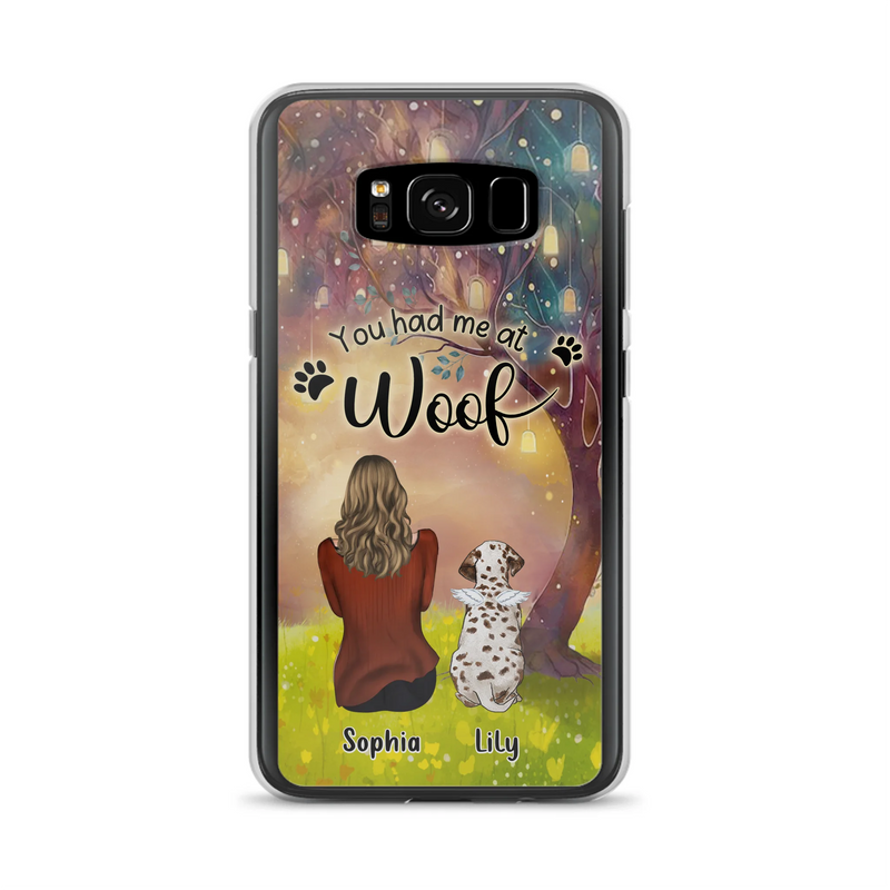 Personalized Memorial Dog Mom Phone Case - Up to 3 Dogs - Memorial Gift Idea for Dog Lovers - You Had Me At Woof