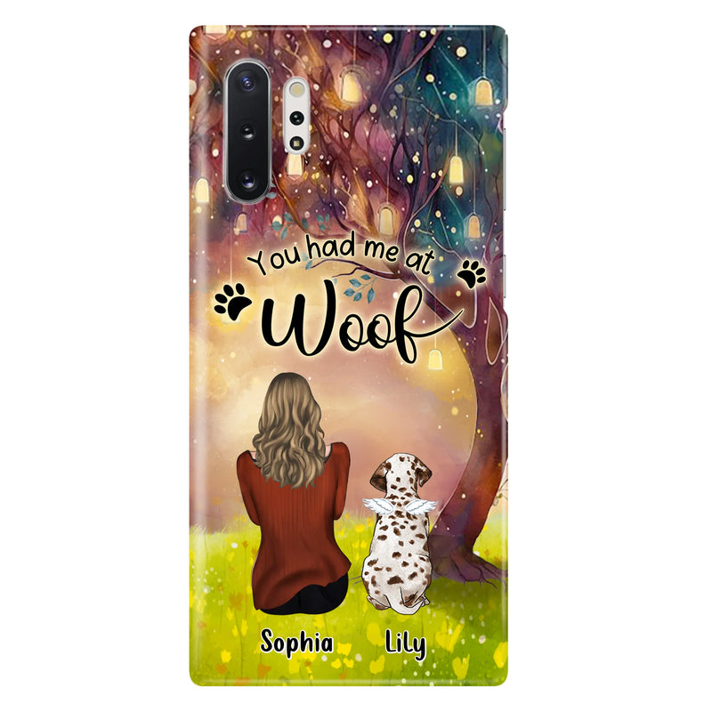 Personalized Memorial Dog Mom Phone Case - Up to 3 Dogs - Memorial Gift Idea for Dog Lovers - You Had Me At Woof