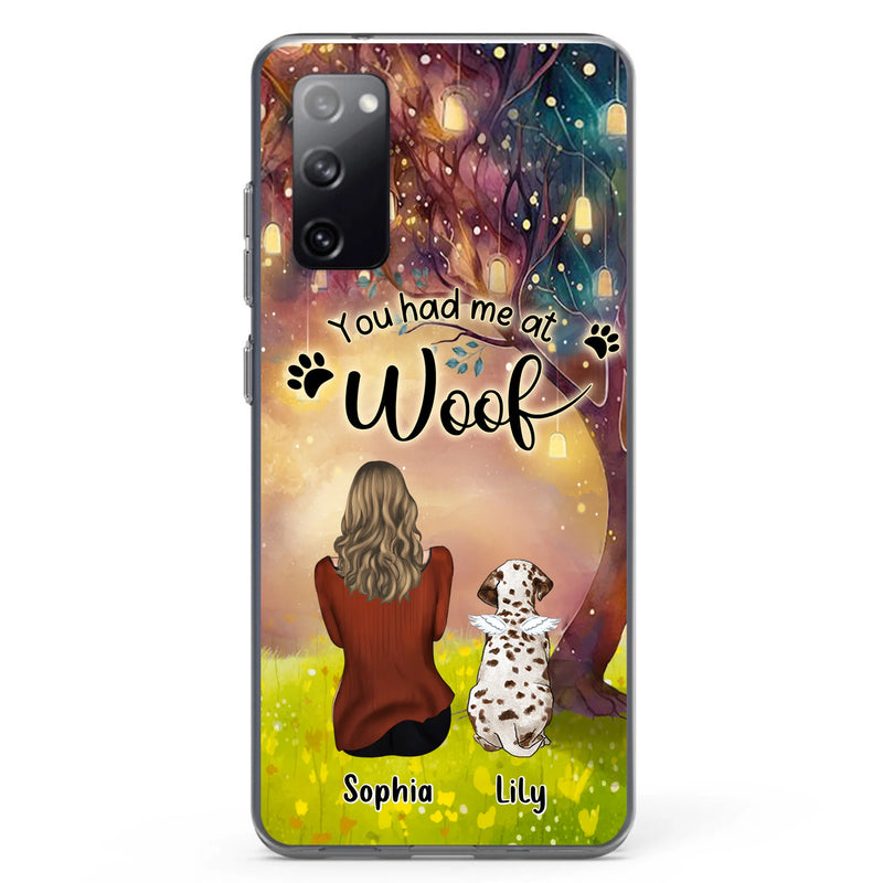 Personalized Memorial Dog Mom Phone Case - Up to 3 Dogs - Memorial Gift Idea for Dog Lovers - You Had Me At Woof