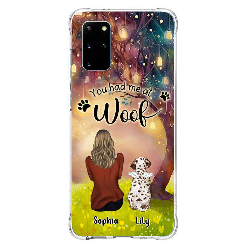 Personalized Memorial Dog Mom Phone Case - Up to 3 Dogs - Memorial Gift Idea for Dog Lovers - You Had Me At Woof
