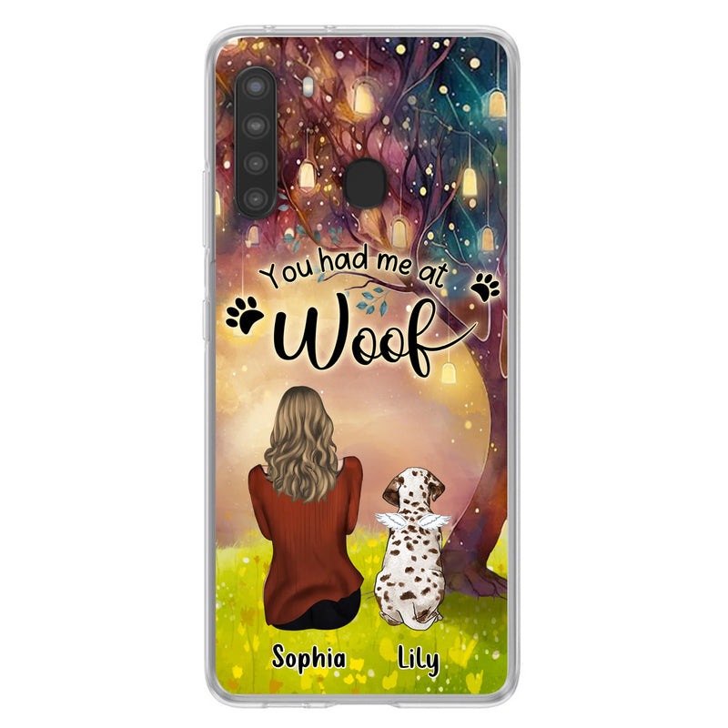 Personalized Memorial Dog Mom Phone Case - Up to 3 Dogs - Memorial Gift Idea for Dog Lovers - You Had Me At Woof
