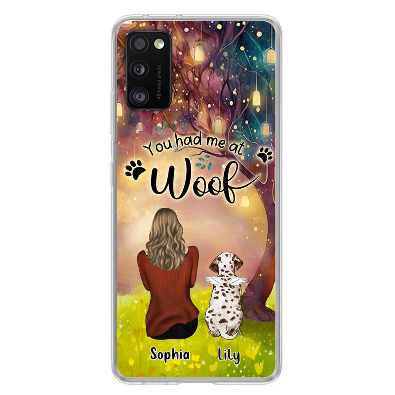 Personalized Memorial Dog Mom Phone Case - Up to 3 Dogs - Memorial Gift Idea for Dog Lovers - You Had Me At Woof