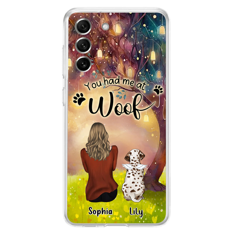 Personalized Memorial Dog Mom Phone Case - Up to 3 Dogs - Memorial Gift Idea for Dog Lovers - You Had Me At Woof
