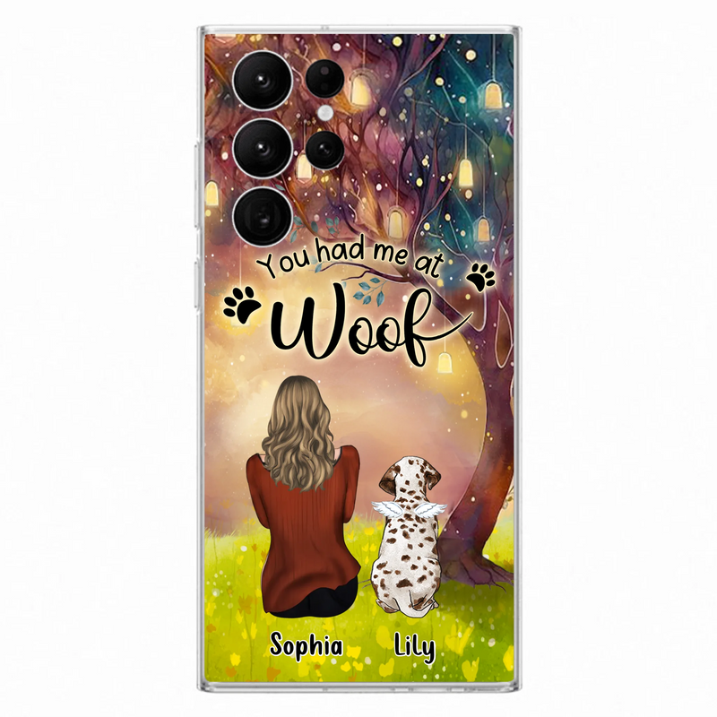 Personalized Memorial Dog Mom Phone Case - Up to 3 Dogs - Memorial Gift Idea for Dog Lovers - You Had Me At Woof