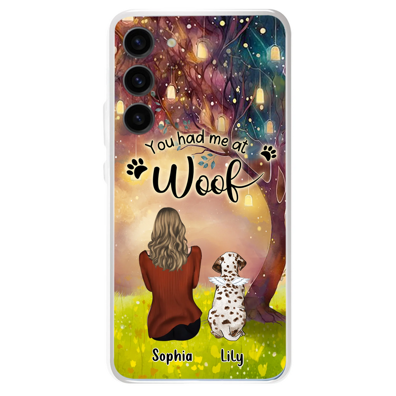 Personalized Memorial Dog Mom Phone Case - Up to 3 Dogs - Memorial Gift Idea for Dog Lovers - You Had Me At Woof